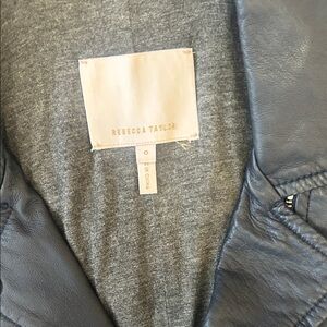 Rebecca Taylor Navy 100% lamb Leather Jacket